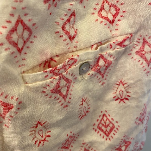Artisan NY Cream & Red Linen Shorts Size S - Picture 4 of 9